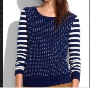 Madewell | Navy Sweater | Dot/stripes